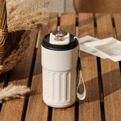 Smart Digital Thermal Bottle Portable Coffee Mug Stainless Steel Water Bottle In-Car Insulated Cup Keep Cold Vacuum Flasks 450Ml