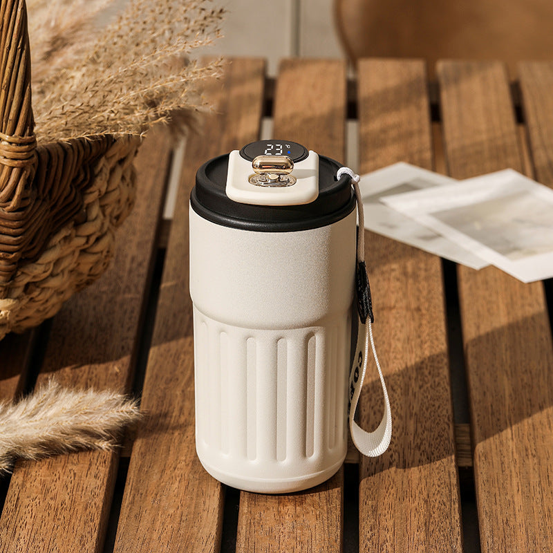 Smart Digital Thermal Bottle Portable Coffee Mug Stainless Steel Water Bottle In-Car Insulated Cup Keep Cold Vacuum Flasks 450Ml